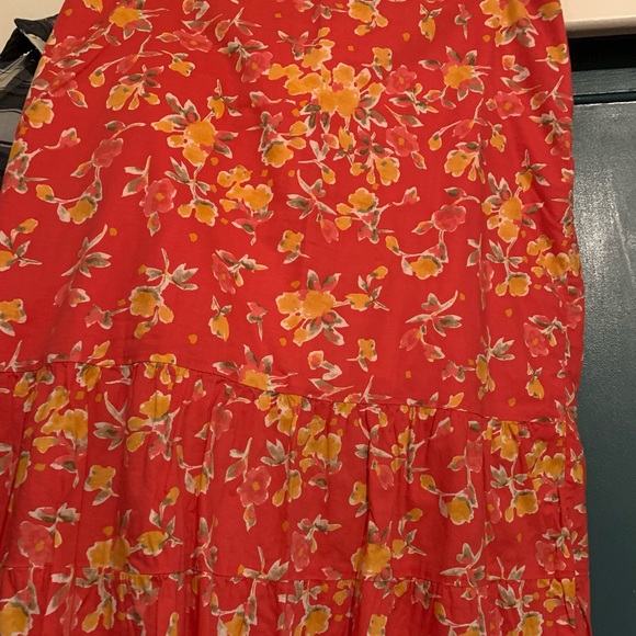 Calvin Klein Jeans Dresses & Skirts - Calvin Klein Jeans Red Gold Midi Bubble Skirt